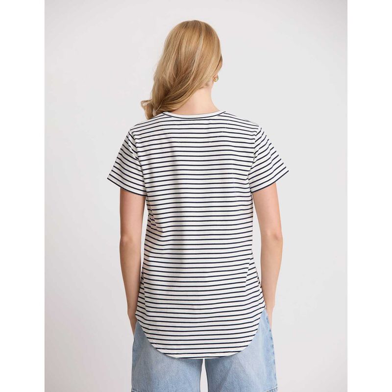 Stella + Gemma Classic Stripe Tee White With Navy Stripe image number 1